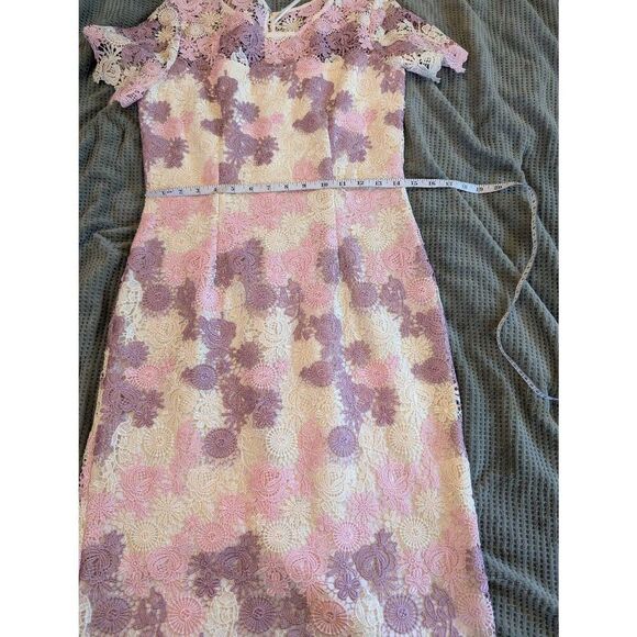 Gina Bacconi Women's Size 6 White Pink Purple Mother of the Bride Dress Overlay - Picture 7 of 10